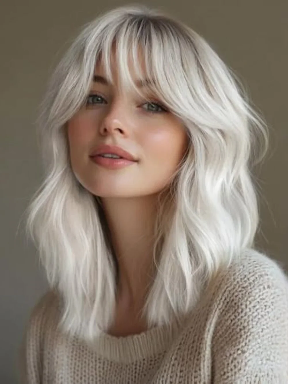 Short Curly Wigs with Bangs for Women 14 Inches Wavy Bob Wig Synthetic